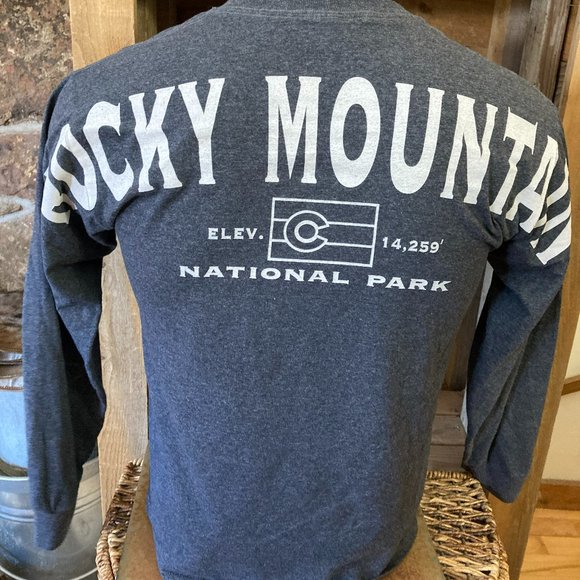 Rocky Mountain National Park RMNP Colorado long sleeve mens small S shirt CO - Picture 1 of 9